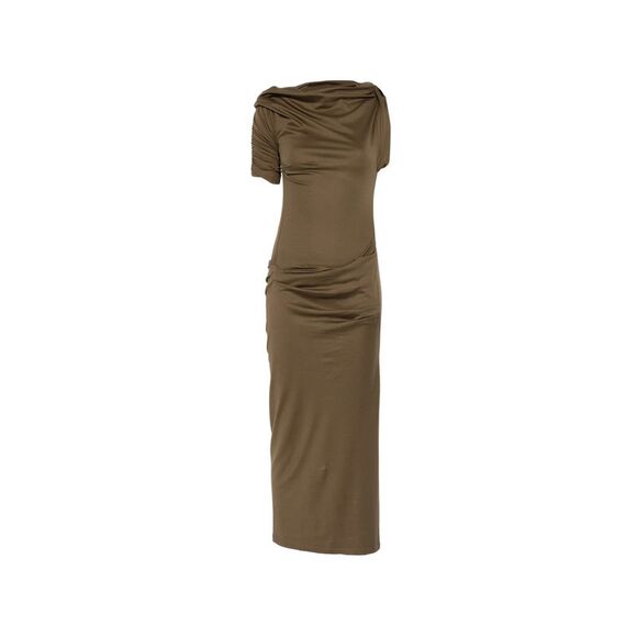 80s green dress La Robe Maille Noeud Dress in Dark Brown main image 0